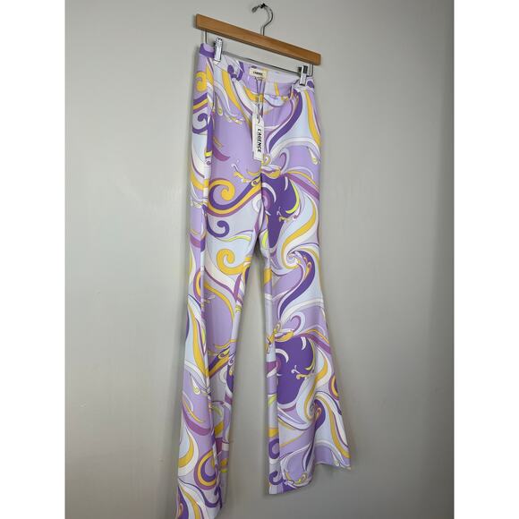 NWT L'Agence Lane Light Orchid Multi Saint Martin High Rise Flared Trouser - Picture 3 of 8